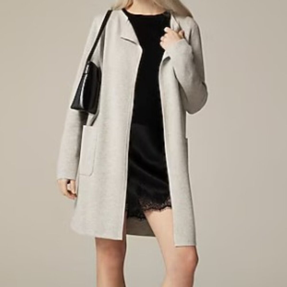 Juliette collarless sweater-blazer XS Gray NWOT